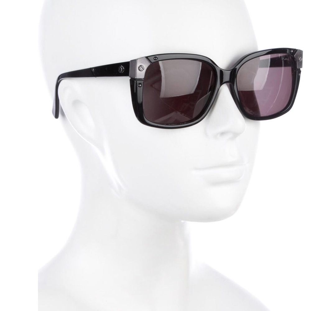 LANVIN SQUARE BLK ACETATE & TINTED LENSES + CASE!